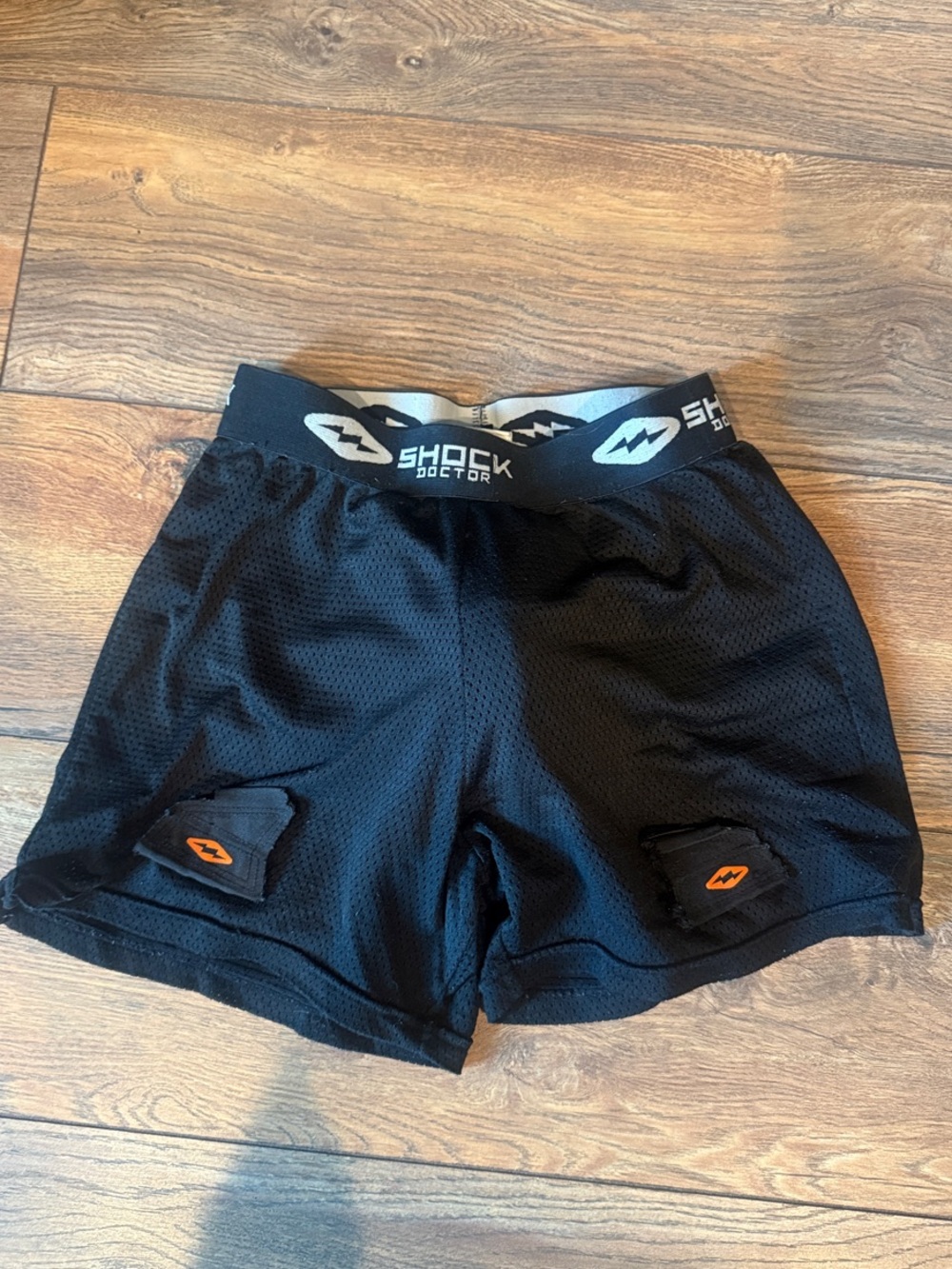 Shock Doctor Black Mesh Hockey Jock with Orange Accents